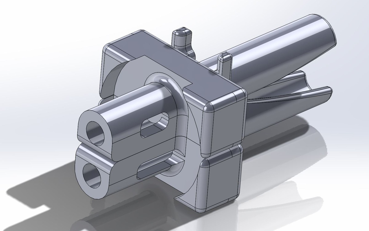 SolidWorks CAD render of brachytherapy tool